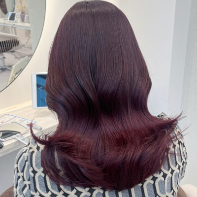 髪質改善酸熱トリートメント/赤髪/韓国風レイヤーカット