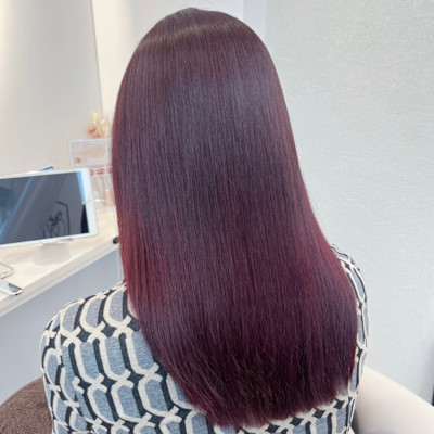 髪質改善酸熱トリートメント/赤髪/韓国風レイヤーカット