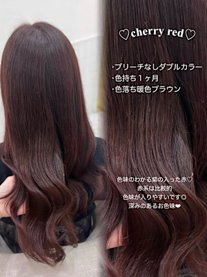 ＊ブリーチなしダブルカラーチェリーレッド＊rina