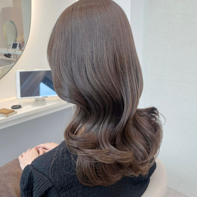 シークレットハイライト/グレージュ/韓国式レイヤーカット