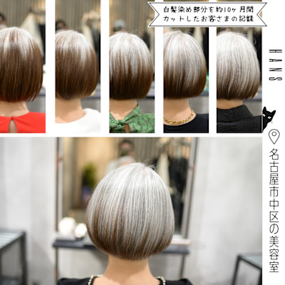 脱カラーしてグレイヘアに移行中/約10ヶ月の記録