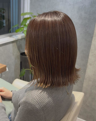 細めハイライトで透明感ベージュ