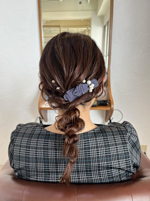 編みおろしヘア