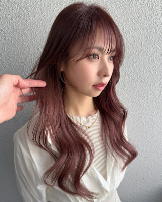 韓国風巻き_ チェリーレッド_ ワインレッド