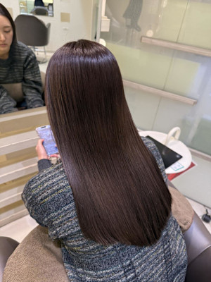 □酸性ストレート後の艶髪