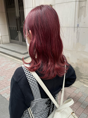 ブリーチありチェリーピンク！