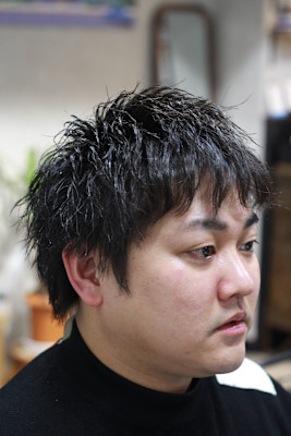 メンズ束感ショート