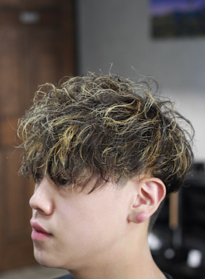 メッシュカラー×パーマスタイル