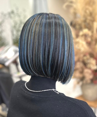 ボブ/メッシュ/ブルー