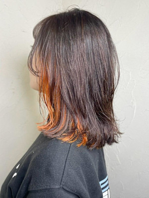 【Reir_下北沢】*インナーカラー+オレンジ✖ブラウン*