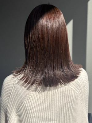 グレージュカラー 外ハネミディアム 髪質改善 艶髪