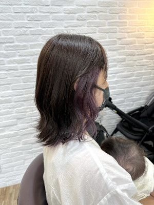 ラベンダーブラウン×インナー紫