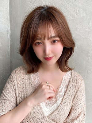 イメチェンウルフひし形シルエット外ハネボブ美髪ワンカール