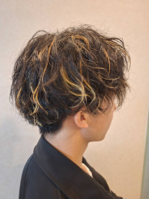 ツイスパパーマ×ハイライト