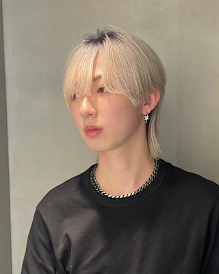 ハイトーン/センターパート/毛流れセンターパート/