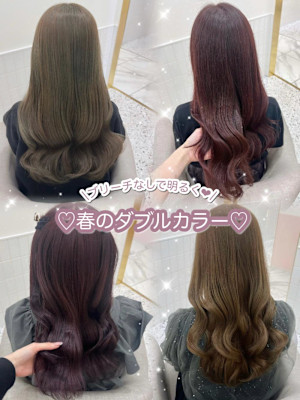 ＊ブリーチなしダブルカラーで明るめ＊rina