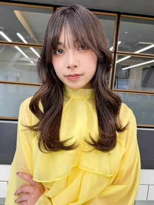 韓国美髪レイヤーロングくびれワンカールハッシュカットレイヤー