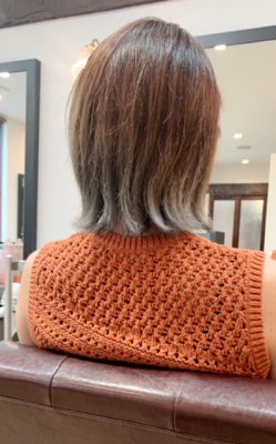 【WORKS】セミロング×裾カラー×ホワイトベージュ