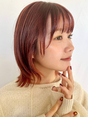 外はねミディ/オレンジブラウン