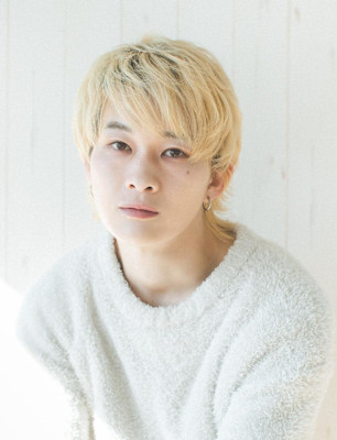 メンズショート マッシュウルフ ハイトーン