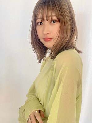 外ハネ/ハイトーン/大人スタイル/シースルー 