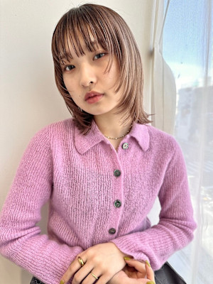 顔まわりレイヤー/透明感カラー/ケアブリーチ/ハッシュカット