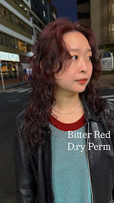 外国人風スパイラルパーマ/ビターレッド
