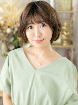 ウルフパーマひし形ふわふわフェザーショート　韓国風巻き