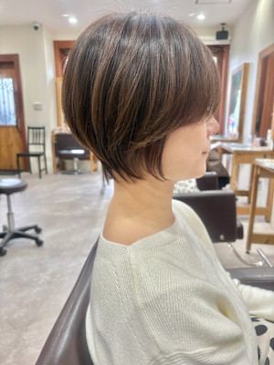 丸みショート/ニュアンスカラー/２０代３０代４０代