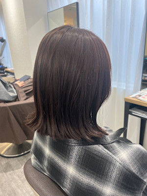 ★最旬艶髪★チェリーレッドカラー×お洒落外はねボブ