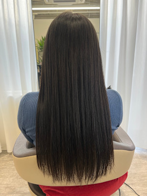 ★艶と透明感★ラベンダーブラウン×うる艶ストレートロング