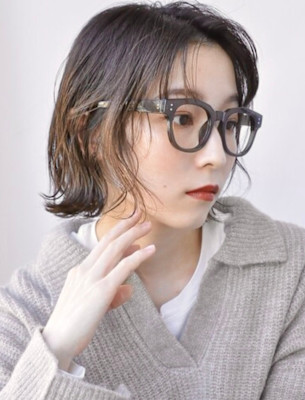 ふわふわボブ/ニュアンスカラー/ミニボブ/前髪なしショート 