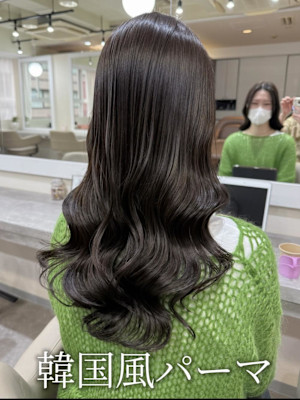 大きめツヤ感ウェーブ/韓国風パーマ/コテ巻き風パーマ