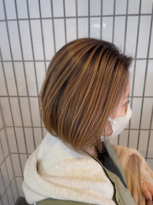 ボブ×ベージュ