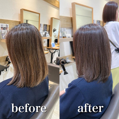 白髪ぼかしハイライトカラー30代40代50代ブルーグレージュ