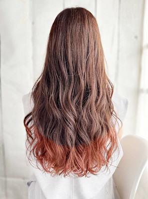 オレンジグラデーションカラー/ハイトーンカラー/オンブレ