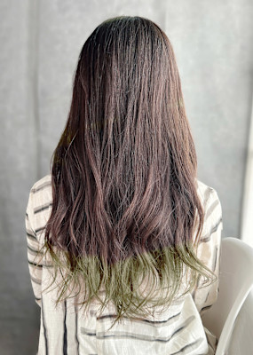 グラデーションカラー/オンブレ/カーキ