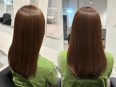 ブリーチなしでも出来ます！白髪ぼかしカラーで赤みのない艶髪に