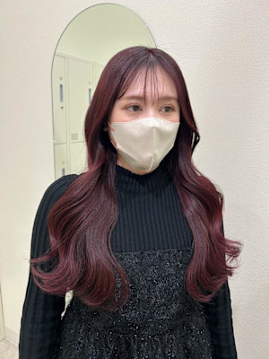 ブリーチなしで作る暖色カラー