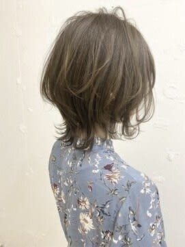 ネオウルフ×ハイライト×ベージュボブウルフ　ウルフカット