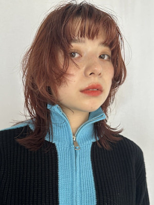 マッシュウルフレイヤー/アプリコットブラウン/ハッシュカット