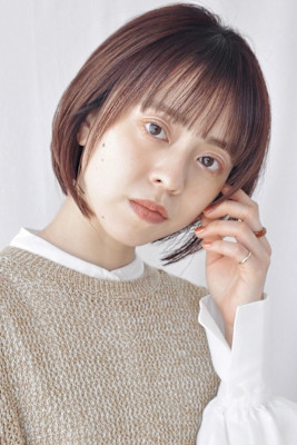 丸みボブ/暖色系カラー 