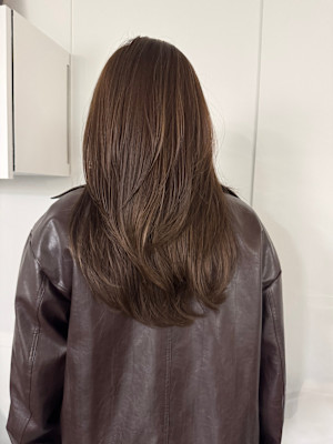ハイライトカラー/レイヤーカット/グレージュ/ロングヘア