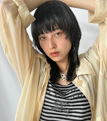 黒髪マッシュウルフ【代官山】暗髪 