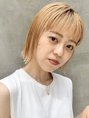 】ハイトーン/ミルクティーベージュ/ボブ 