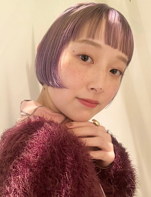 ペールラベンダー/つるんとミニボブ 