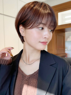 イメチェン外ハネボブ美髪ワイドバングレイヤーショート/原宿