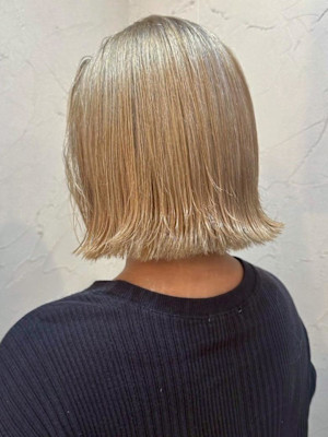 【Reir_下北沢】*切りっぱなしボブ+ハイトーンベージュ*