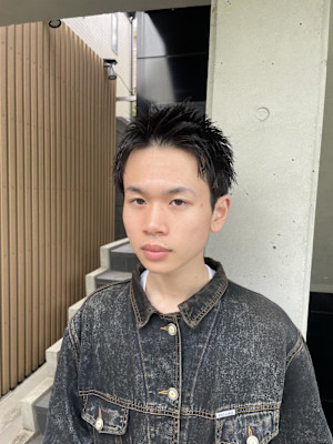 メンズショート/刈り上げアップバング/スパイキーショート