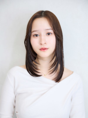 美髪ミディアムレイヤー×ツーウェイ前髪